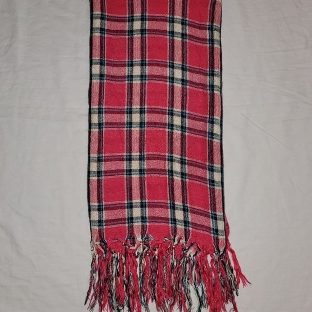 Pink. Black, Blue, White Stripped Scarf